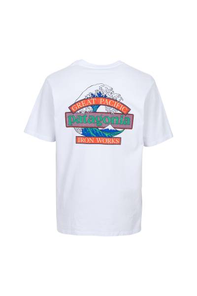 파타고니아(PATAGONIA) 그레이트 웨이브즈 리스판서빌리 남성 반팔티셔츠 37873 WHI