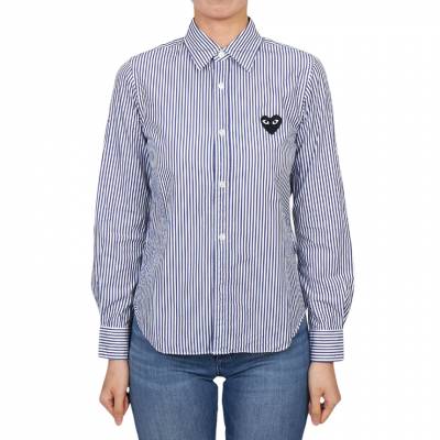 꼼데가르송(COMME DES GARCONS) 스크래치 블랙와펜 스트라이프 여성 셔츠 AZ B007 051 1 SB_AZ B007 051 1_031