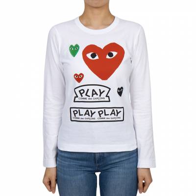 꼼데가르송(COMME DES GARCONS) 스크래치 멀티하트 여성 긴팔티셔츠 AZ T283 051 1 SA_AZ T283 051 1_059
