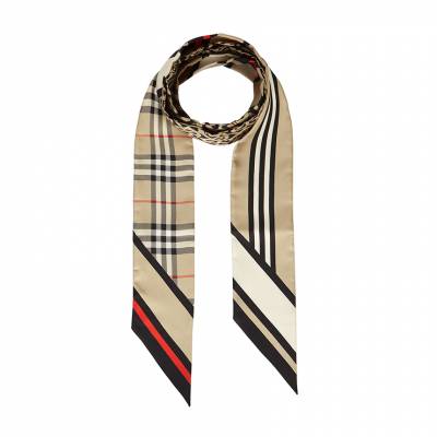 버버리(BURBERRY) 스크래치 몽타주 여성 스키니 스카프 TRIPLE CHECK SLK 8037017 SA_TRIPLE CHECK SLK 8037017_020