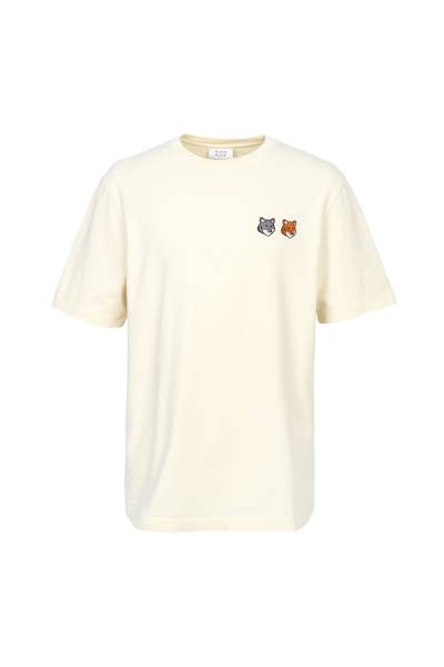 메종키츠네(MAISON KITSUNE) 더블 폭스헤드 남성 반팔티셔츠 OM011CFKJ7025 P702