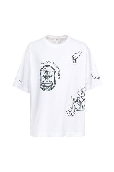 메종키츠네(MAISON KITSUNE) 아트 누보 스탬프 남성 반팔티셔츠 QM00107KJ0119 P100