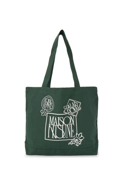 메종키츠네(MAISON KITSUNE) 아트 누보 스탬프 토트백 (남여공용) QU05118WW9042 P399