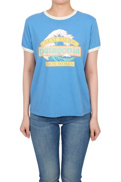 파타고니아(PATAGONIA) 그레이트 웨이브즈 링어 여성 반팔 티셔츠 37864 SHRB