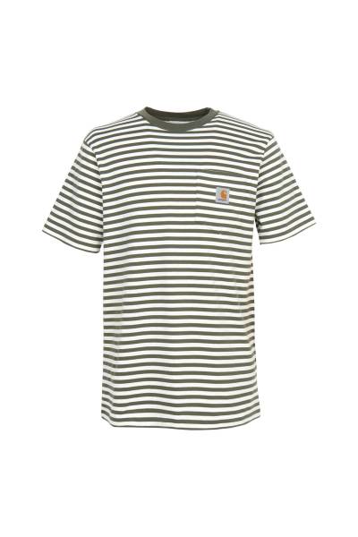 칼하트윕(CARHARTT WIP) 에즈라 스트라이프 포켓 남성 반팔티셔츠 I036179 3KVXX