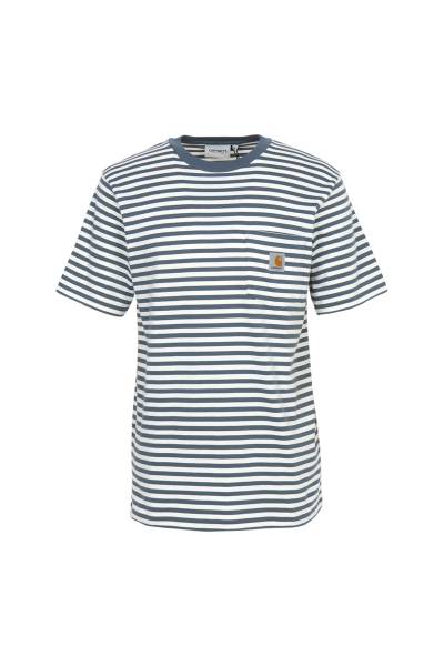 칼하트윕(CARHARTT WIP) 에즈라 스트라이프 포켓 남성 반팔티셔츠 I036179 3KWXX