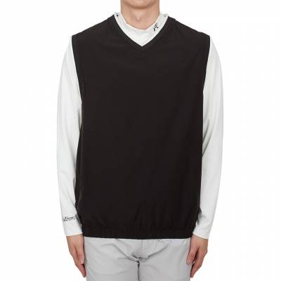 말본골프(MALBON GOLF) 스크래치 골프웨어 에버그린 남성 조끼 ME0039 BLK WHT SA_ME0039 BLK WHT_040