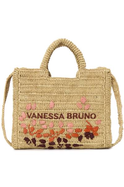 바네사 브루노(VANESSA BRUNO) 라피아 스몰 여성 토트백 6EVE24 V40884 481