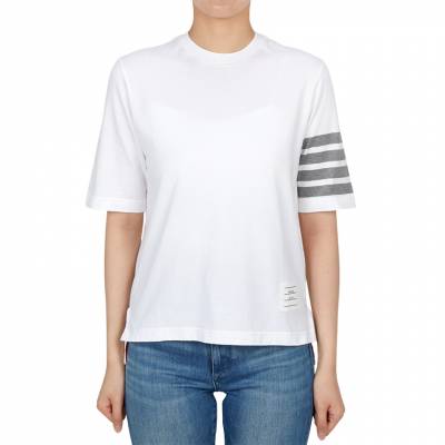 톰브라운(THOM BROWNE) 스크래치 여성 반팔티셔츠 FJS102G 07862 100 SA_FJS102G 07862 100_055