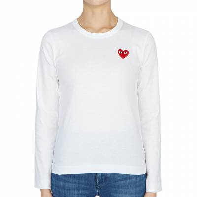 꼼데가르송(COMME DES GARCONS) 스크래치 레드와펜 여성 긴팔티셔츠 AZ T117 051 2 SA_AZ T117 051 2_082