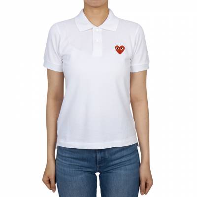꼼데가르송(COMME DES GARCONS) 스크래치 레드와펜 여성 카라 반팔티셔츠 AZ T005 051 5 SB_AZ T005 051 5_121