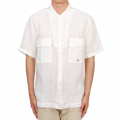 씨피컴퍼니(CP COMPANY) 스크래치 남성 린넨 반팔 셔츠 16CMSH210A 005415G 103 SA_16CMSH210A 005415G 103_041