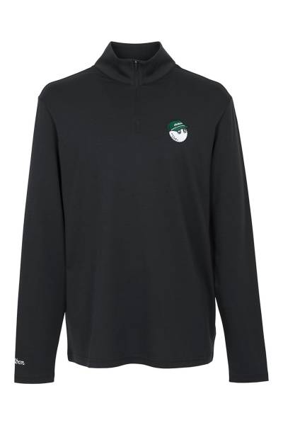 말본골프(MALBON GOLF) 골프웨어 남성 반집업 긴팔티셔츠 M9406 BLK